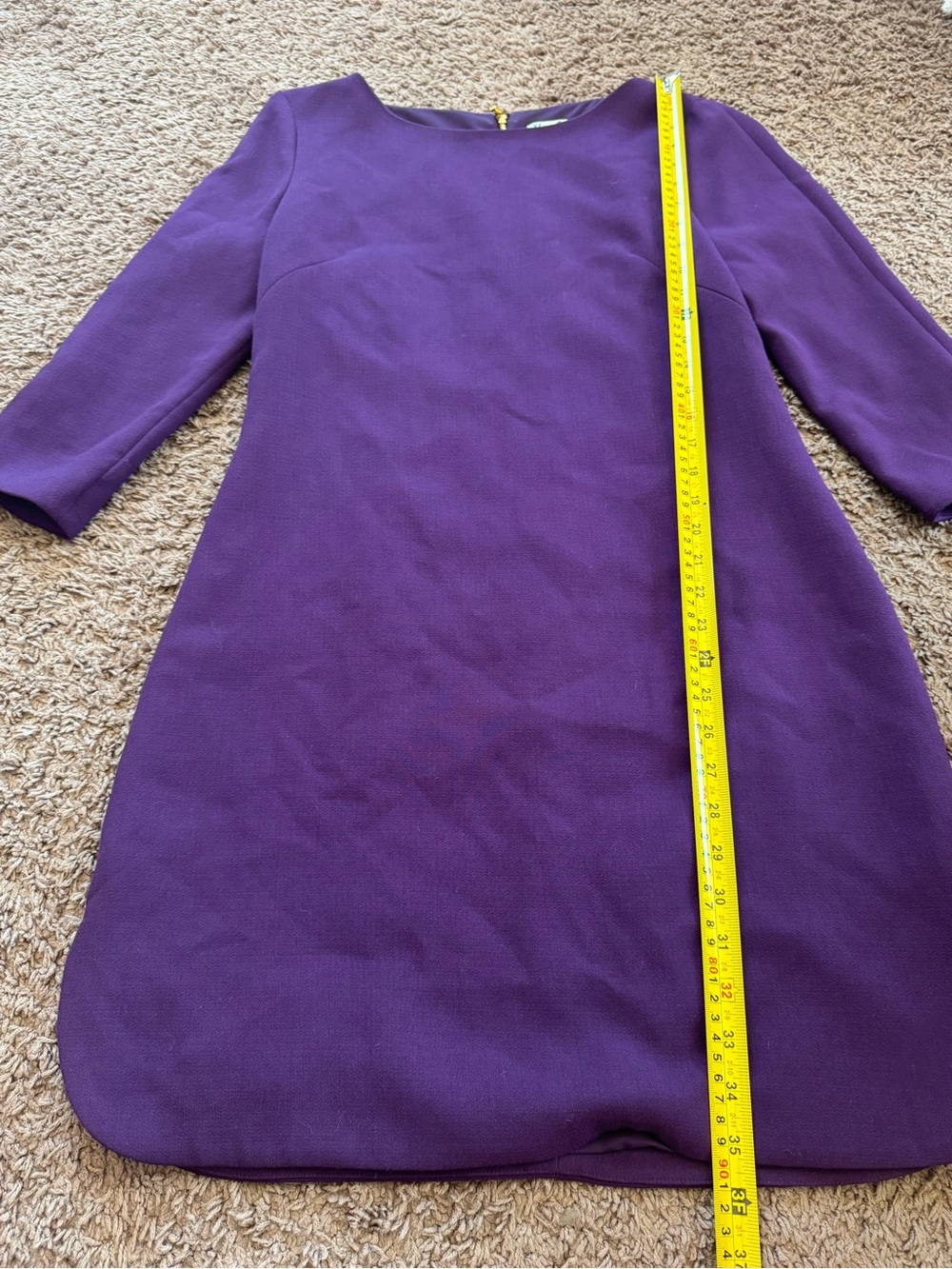 Eliza J Purple Eggplant Plum Shirttail Hem Sheath Dress 3/4 Sleeve 8 - Picture 8 of 10